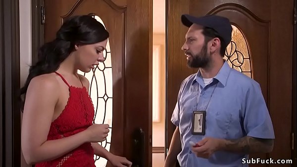 Hubby buttfuck bangs black-haired wifey domination & submission