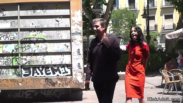 Euro marionette in crimson sundress fucking in pub